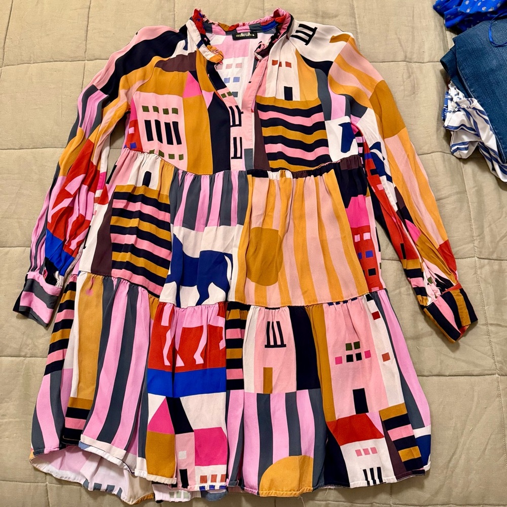 Colorful Geometric Pattern Dress